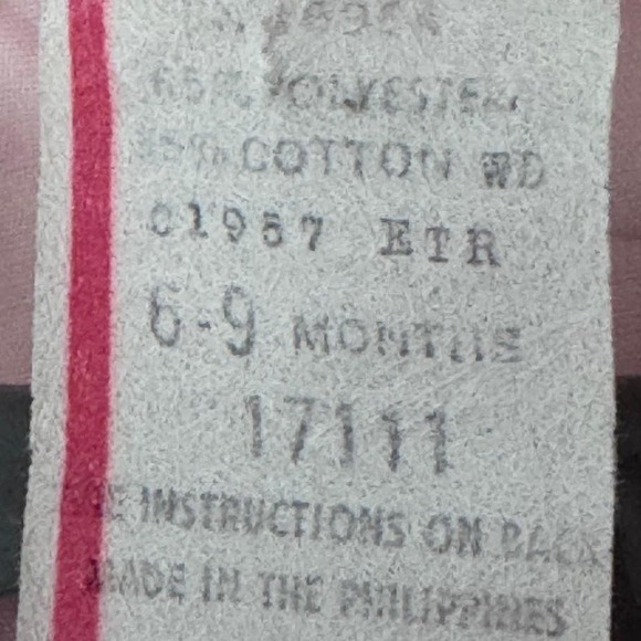 Vintage Petit Ami Pink Smocked Rosebud 6 9 Months Romper Smocked. - Picture 5 of 5